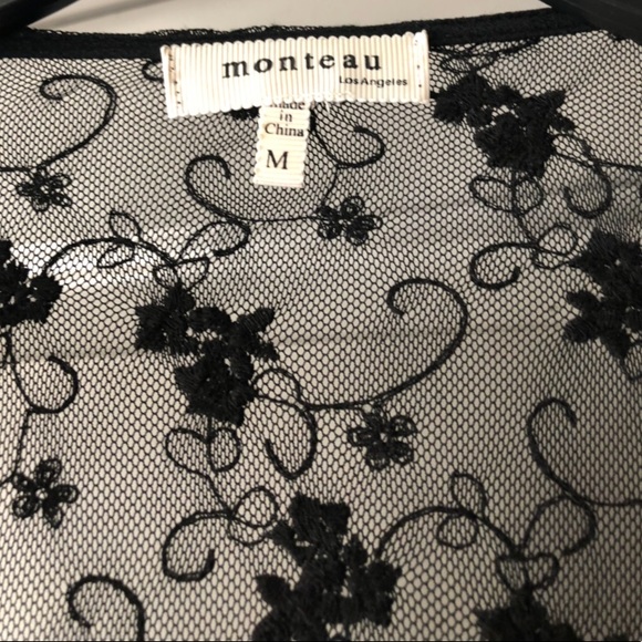 Black lace kimono style cardigan - Picture 2 of 4